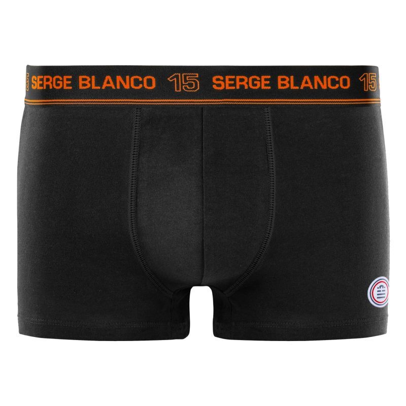Lot de 4 Boxers homme Coton Noir/Bleu/Rouge/Orange/Jaune Uni - Serge Blanco