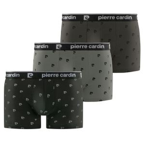 Lot de 3 Boxers homme Coton Noir/Gris Imprimé - Pierre Cardin