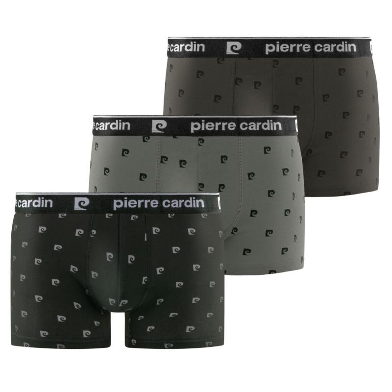 Lot de 3 Boxers homme Coton Noir/Gris Imprimé - Pierre Cardin