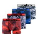 Lot de 4 Boxers homme Polyester Rouge/Gris/Bleu Imprimé - Umbro