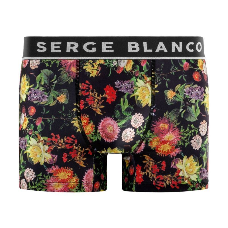 Lot de 3 Boxers homme Polyester Noir/Rouge/Jaune/Vert/Violet Imprimé - Serge Blanco