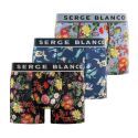 Lot de 3 Boxers homme Polyester Noir/Rouge/Jaune/Vert/Violet Imprimé - Serge Blanco