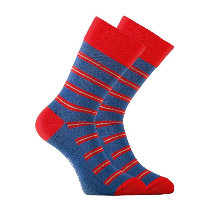 Lot de 6 Paires de Chaussettes homme Ville Casual, Mode Bleu/Bleu Marine/Rose/Rouge Imprimé - Serge Blanco