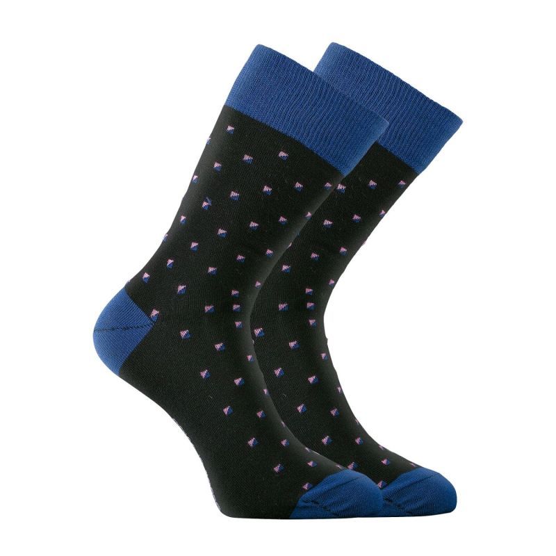 Lot de 6 Paires de Chaussettes homme Ville Casual, Mode Bleu/Bleu Marine/Rose/Rouge Imprimé - Serge Blanco