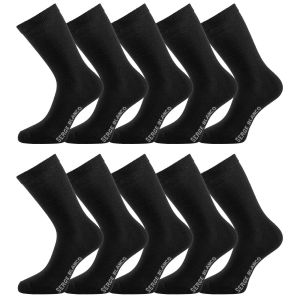 Lot de 10 Paires de Chaussettes homme Ville Mode Noir Uni - Serge Blanco