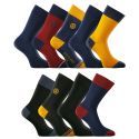 Lot de 9 Paires de Chaussettes homme Noir/Gris/Bleu/Rouge/Jaune - Serge Blanco