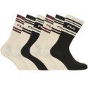 Lot de 6 Paires de Chaussettes homme Tennis Mode, Sportif Beige/Noir/Bordeaux/Kaki - Fila