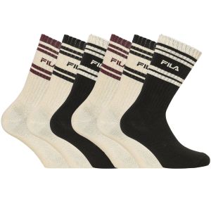 Lot de 6 Paires de Chaussettes homme Tennis Mode, Sportif Beige/Noir/Bordeaux/Kaki - Fila