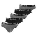 Lot de 5 Slips homme Coton Noir Uni - Umbro