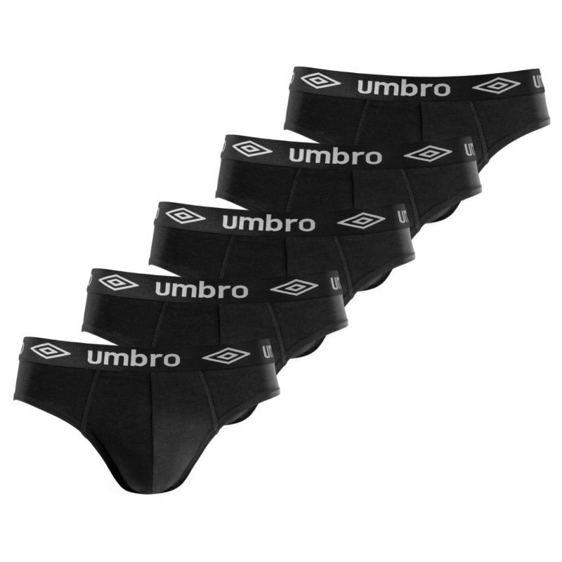 Lot de 5 Slips homme Coton Noir Uni - Umbro
