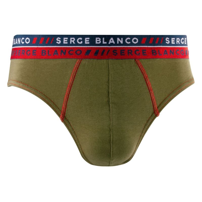 Lot de 4 Slips homme Coton Rouge Uni - Serge Blanco