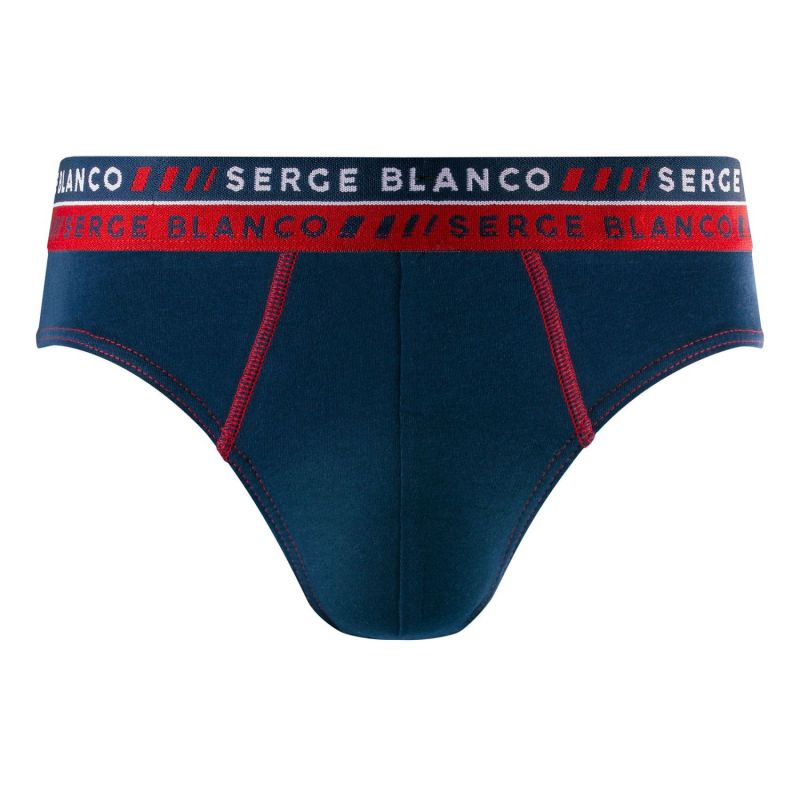 Lot de 4 Slips homme Coton Rouge Uni - Serge Blanco