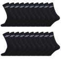 Lot de 20 Paires de Chaussettes homme Tennis Sportif Noir/Blanc Uni - Umbro