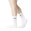 Lot de 6 Paires de Chaussettes homme Tennis Sportif Blanc/Noir Uni - Umbro