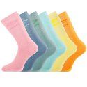 Lot de 6 Paires de Chaussettes homme Tennis Mode, Sportif Jaune pâle/Bleu clair/Mauve/Vert/Orange/Rose clair Uni - Umbro