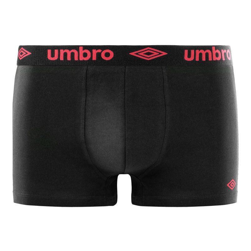 Lot de 4 Boxers homme Coton Noir/Gris/Gris foncé Uni - Umbro