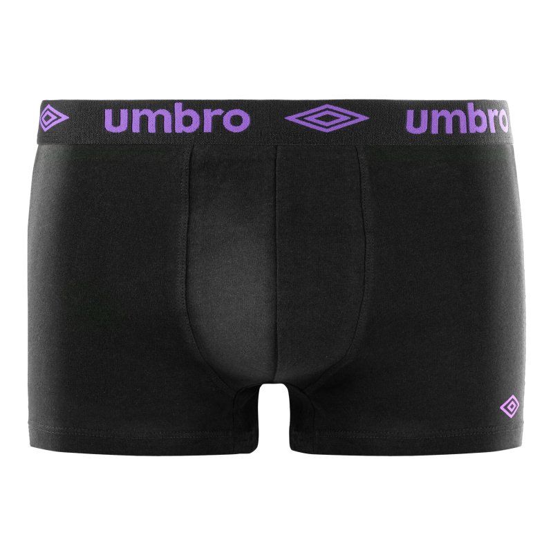 Lot de 4 Boxers homme Coton Noir/Gris/Gris foncé Uni - Umbro