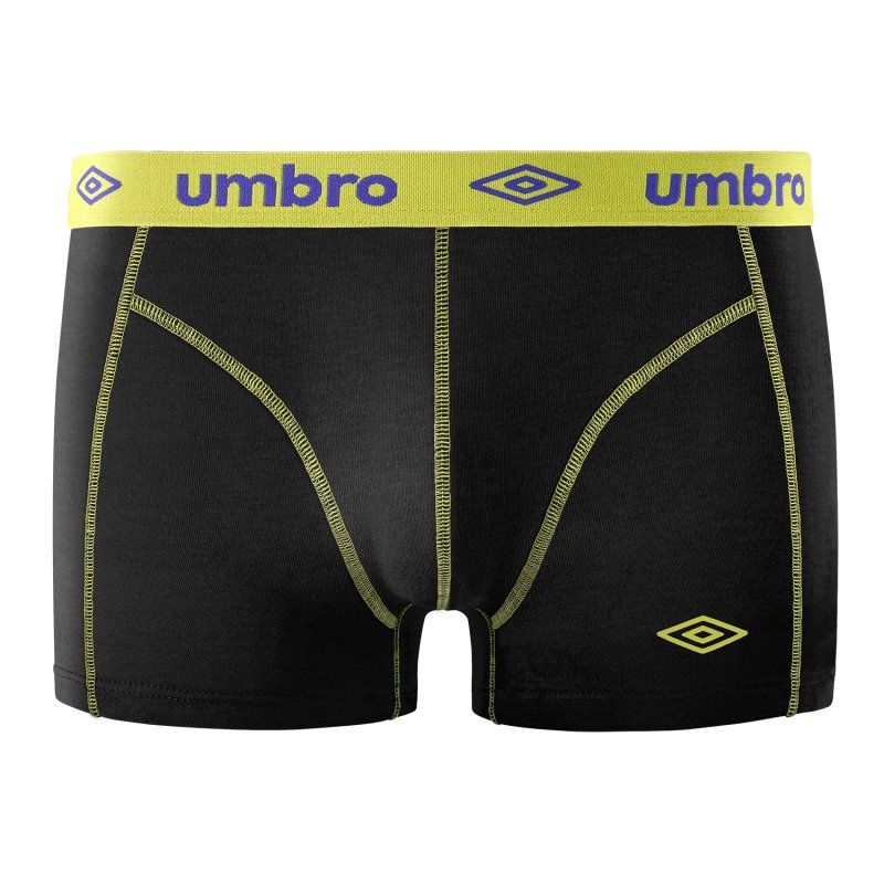 Lot de 4 Boxers homme Coton Noir Uni - Umbro
