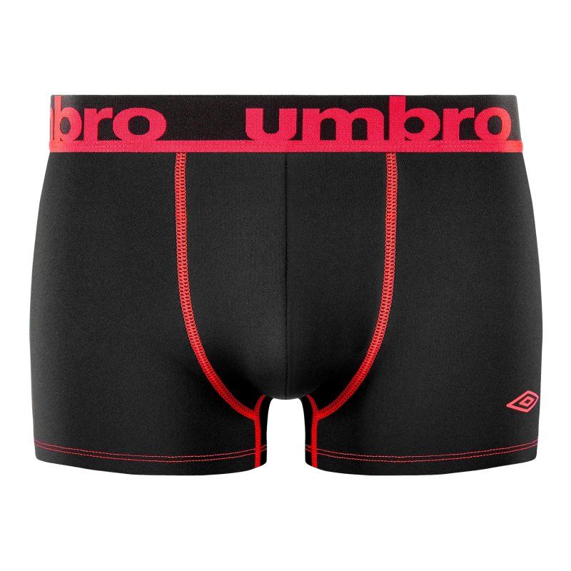 Lot de 6 Boxers homme Polyester Noir/Gris/Bleu/Rouge Uni - Umbro