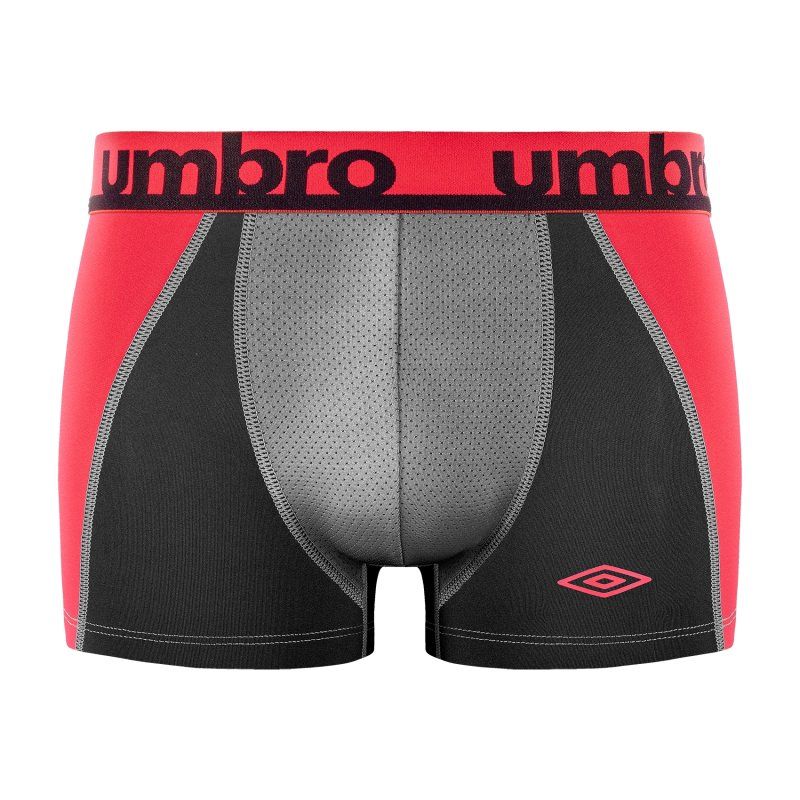 Lot de 6 Boxers homme Polyester Noir/Gris/Bleu/Rouge Uni - Umbro