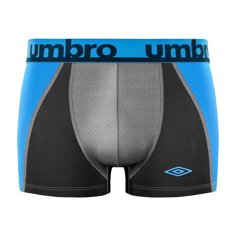 Lot de 6 Boxers homme Polyester Noir/Gris/Bleu/Rouge Uni - Umbro
