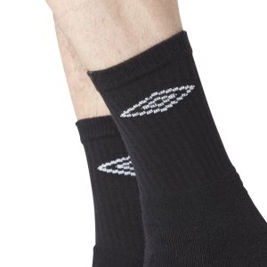 Lot de 20 Paires de Chaussettes homme Tennis Sportif Noir/Blanc Uni - Umbro