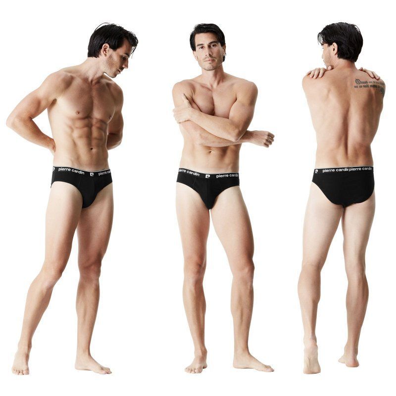 Lot de 4 Slips homme Coton Noir Uni - Pierre Cardin