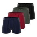 Lot de 4 Boxers homme Polyester Bleu/Rouge/Vert/Noir Uni - Pierrecardin