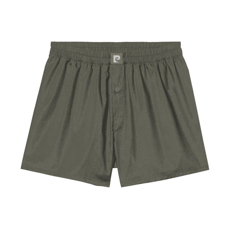 Lot de 3 Boxers homme Coton Noir, Kaki, Bleu Uni - Pierrecardin