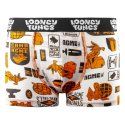Lot de 4 Boxers Enfnat Coton Confort, Respirant, Stretch Bugs Bunny, Taz, Daffy Duck Imprimé Orange/Blanc/Jaune/Noir Imprimé - L