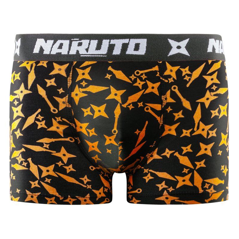 Lot de 4 Boxers Enfant Coton Confort, Respirant, Stretch Akatsuki Imprimé Noir/Rouge/Bleu/Blanc/Beige Imprimé - Naruto Shippuden