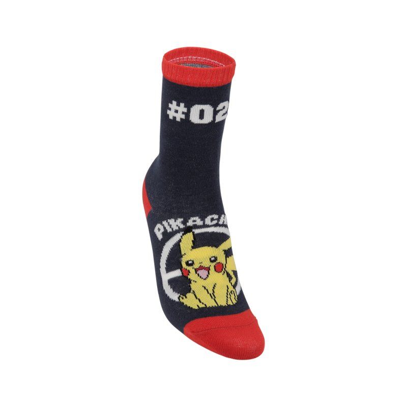 Lot de 12 Paires de Chaussettes garcon Courtes Fantaisie Rouge/Jaune/Gris/Bleu/Blanc Imprimé - Pokemon