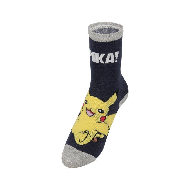 Lot de 12 Paires de Chaussettes garcon Courtes Fantaisie Rouge/Jaune/Gris/Bleu/Blanc Imprimé - Pokemon