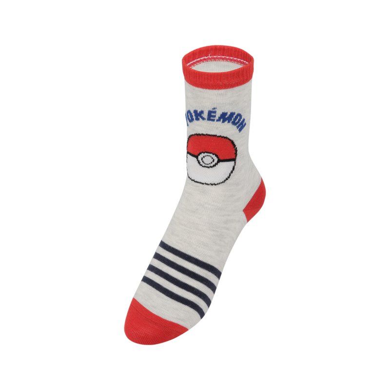 Lot de 12 Paires de Chaussettes garcon Courtes Fantaisie Rouge/Jaune/Gris/Bleu/Blanc Imprimé - Pokemon