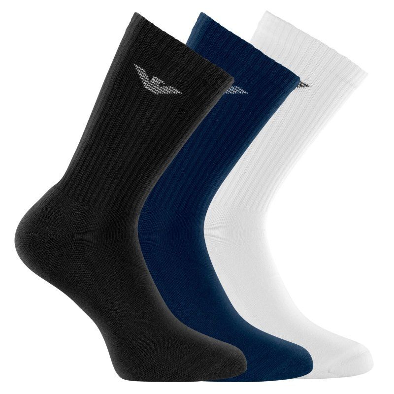 Lot de 3 Paires de Chaussettes homme Tennis Noir/Bleu/Blanc - Emporio Armani