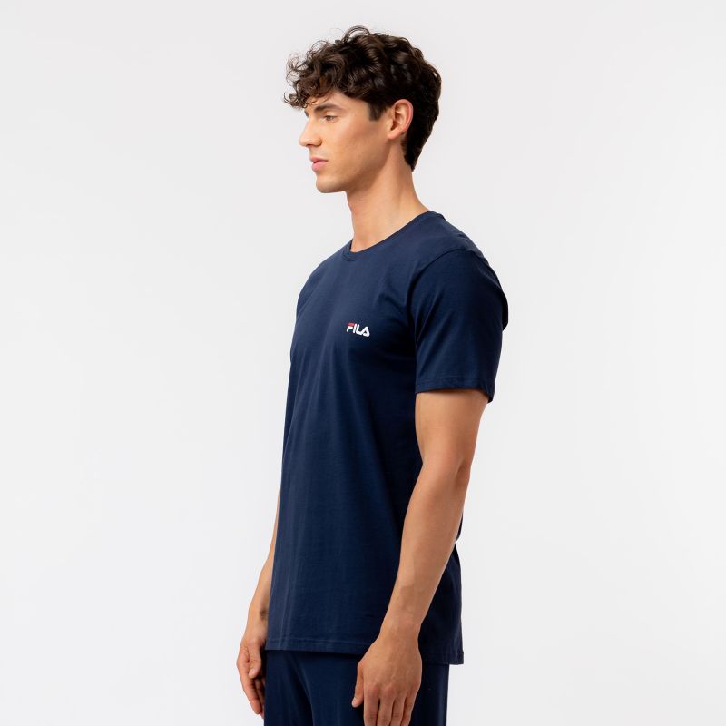 Tee Shirt Bleu homme coupe Régular Col rond Uni - Fila