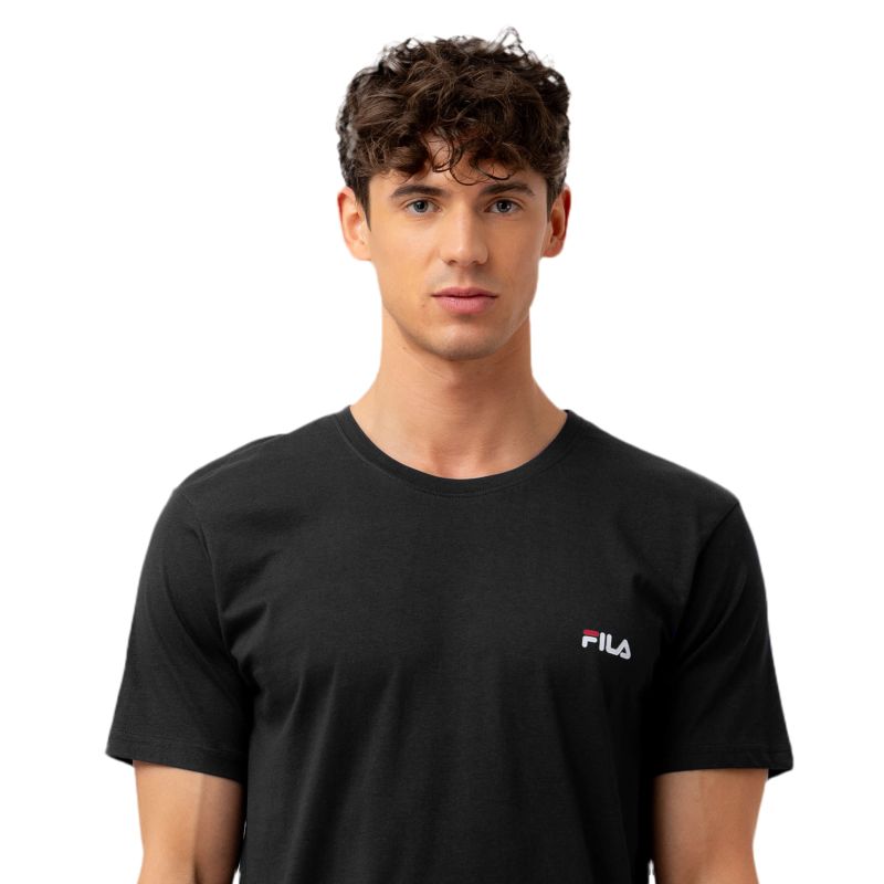 Tee Shirt Noir homme coupe Régular Col rond Uni - Fila