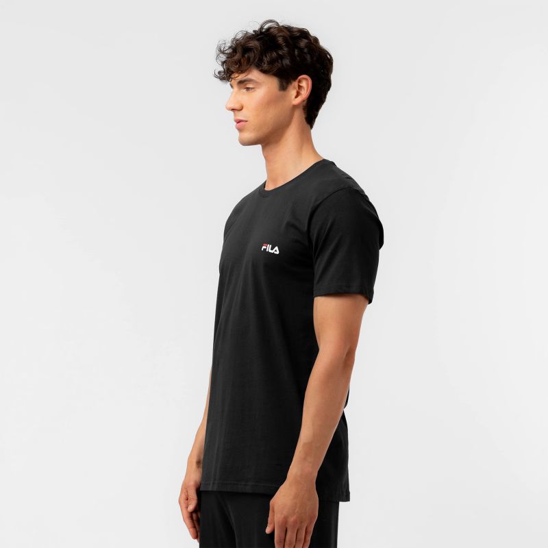 Tee Shirt Noir homme coupe Régular Col rond Uni - Fila