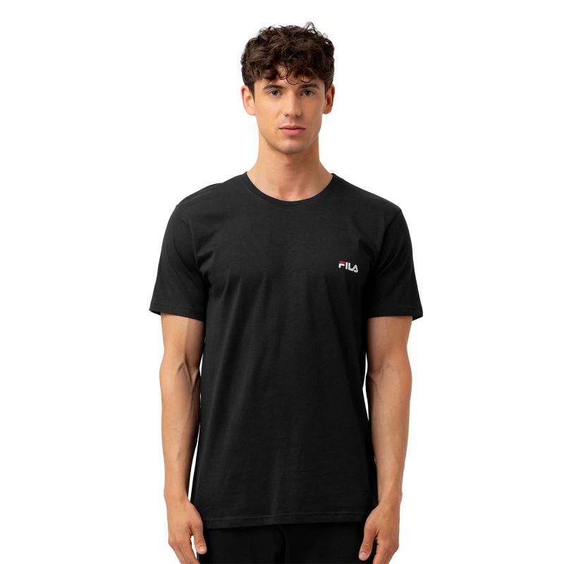 Tee Shirt Noir homme coupe Régular Col rond Uni - Fila