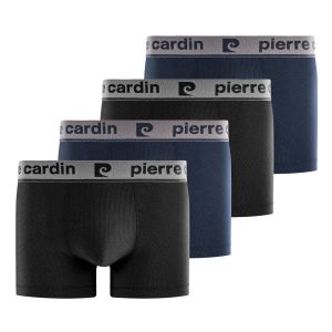 Lot de 4 Boxers homme Polyamide Bleu/Noir Uni - Pierre Cardin