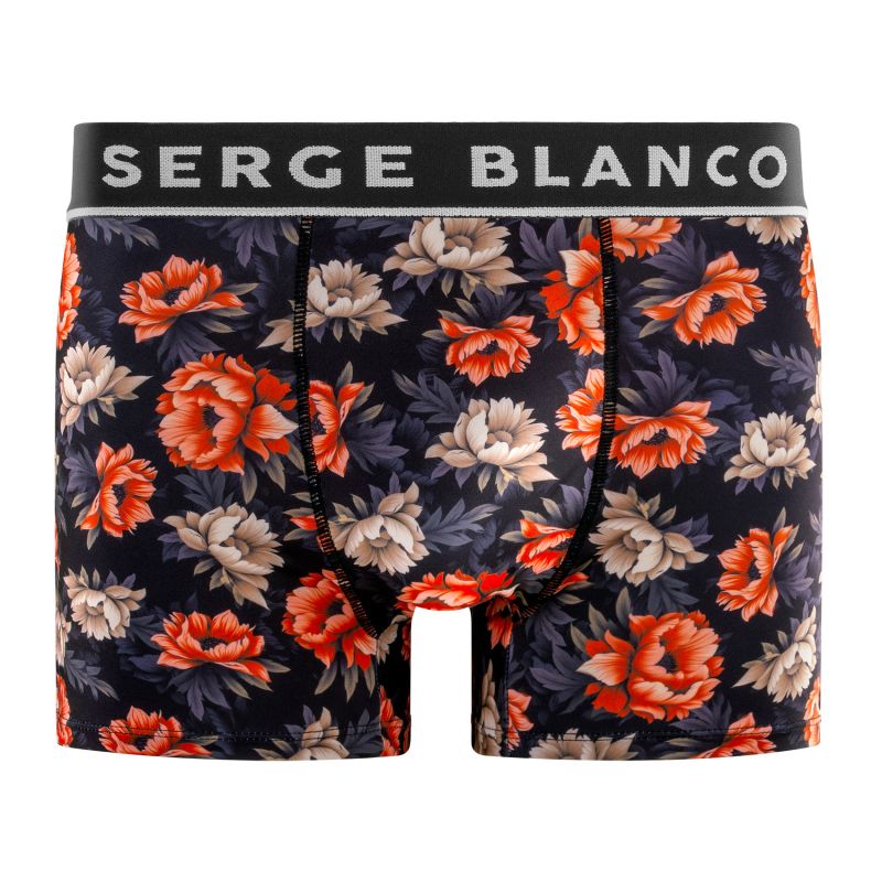 Lot de 3 Boxers homme Polyester Bleu/Rouge/Noir/Blanc Imprimé - Serge Blanco