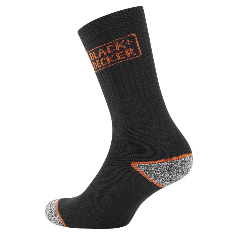 Lot de 6 Paires de Chaussettes homme Tennis Travail Noir Uni - Black & Decker