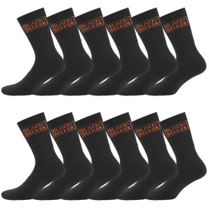 Lot de 12 Paires de Chaussettes homme Tennis Travail Noir/Orange Uni - Black & Decker