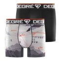 Lot de 2 Boxers homme Polyester Noir/Blanc/Orange/Gris Imprimé - Degre 7