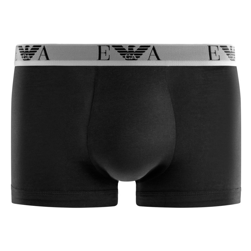 Lot de 3 Boxers homme Coton Blanc/Bleu Marine/Noir Uni - Emporio Armani