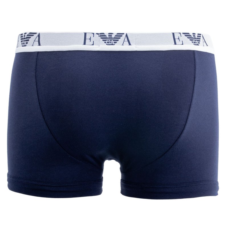 Lot de 3 Boxers homme Coton Blanc/Bleu Marine/Noir Uni - Emporio Armani