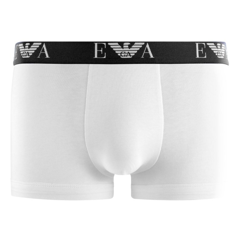 Lot de 3 Boxers homme Coton Blanc/Noir Uni - Emporio Armani