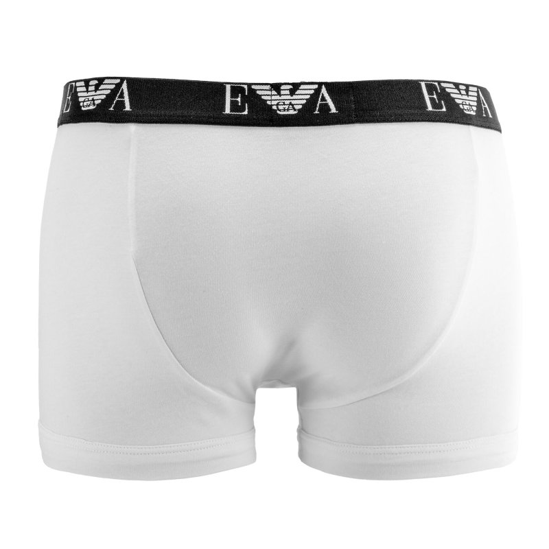 Lot de 3 Boxers homme Coton Blanc/Noir Uni - Emporio Armani