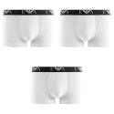 Lot de 3 Boxers homme Coton Blanc/Noir Uni - Emporio Armani