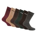 Lot de 6 Paires de Chaussettes homme Tennis Sportif Gris/Marron/Bordeau/Vert/Beige Uni - Fila